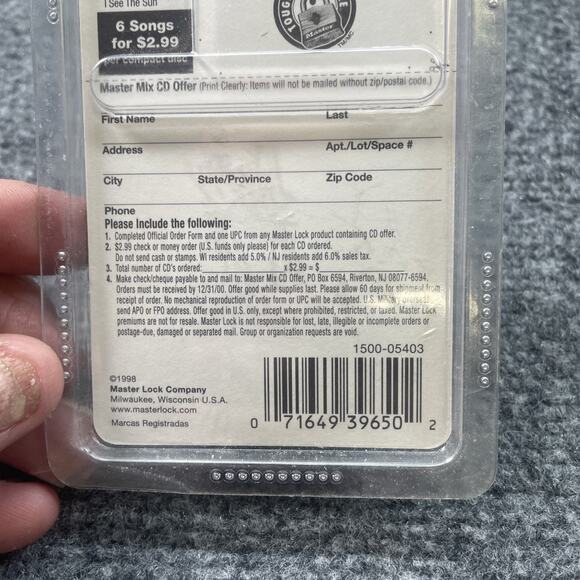 Master Lock 1500D Locker Lock Combination Anti-Shim Padlock Black New Vintage - Picture 6 of 6